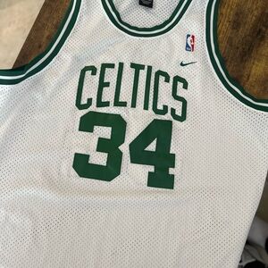 Nike Green and White Basketball Jersey